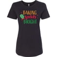thumbnail image 3 of Inktastic Christmas Baking Spirits Bright with Green Oven Mit Women's T-Shirt, 3 of 5