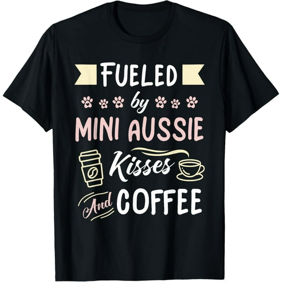 Mini Aussie Mom Australian Shepherd Dog Coffee Lover T-Shirt