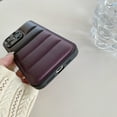 thumbnail image 4 of Feishell Case for iPhone 13 Pro Max Puffer Case, Double Colors 3D Down Jacket Design PU Leather Shockproof Non-Scratches Lens Protection Phone Cover for iPhone 13 Pro Max - Green, 4 of 8
