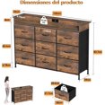 thumbnail image 3 of FURRIFIC Comoda Cajonera para Recamara, Comodas y Cajoneras con 2 Salidas y 2 USB Luces Led, Mueble Organizador Cajoneras de Estructura Metal con 9 Cajones, Almacenamiento de Casa y Oficina (Blanco), 3 of 9