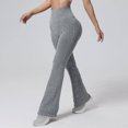 thumbnail image 6 of Timegard Yoga Pants Women Ribbed Flare Leggings Skinny High Waist Butt Lifting Athletic Workout Pants, 6 of 8