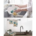 thumbnail image 5 of Watercolor Flowers Kitchen Dish Towels for Drying Dishes Set of 3, Vintage Tulips Floral Barn Doors Wood Grain Waffle Weave Microfiber Hand Tea Bathroom Towels Quick Dry & Absorbent Towel 15.7x23.6, 5 of 7