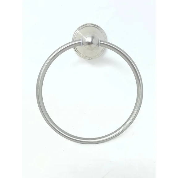 Satin Nickel Towel Ring 6" Diameter Holder - Wall Mounted, Bathroom & Kitchen