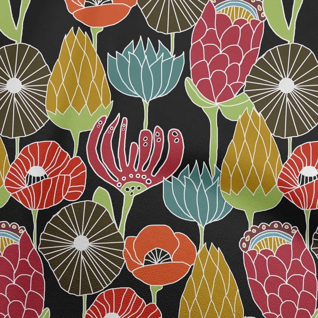 oneOone Silk Tabby Red Fabric Tropical Floral Craft Projects Decor Fabric Printed By The Yard 42 Inch Wide