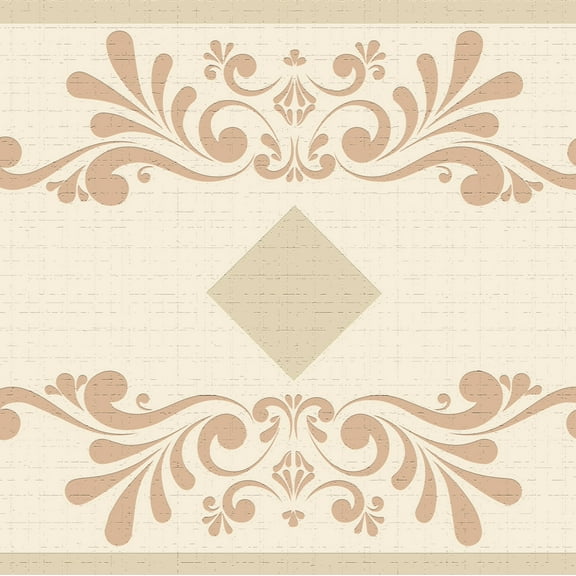 Dundee Deco's Peel and Stick Wallpaper Border - Abstract Brown Beige Shapes Wall Border Retro Design, 15 ft x 7 in, Self Adhesive