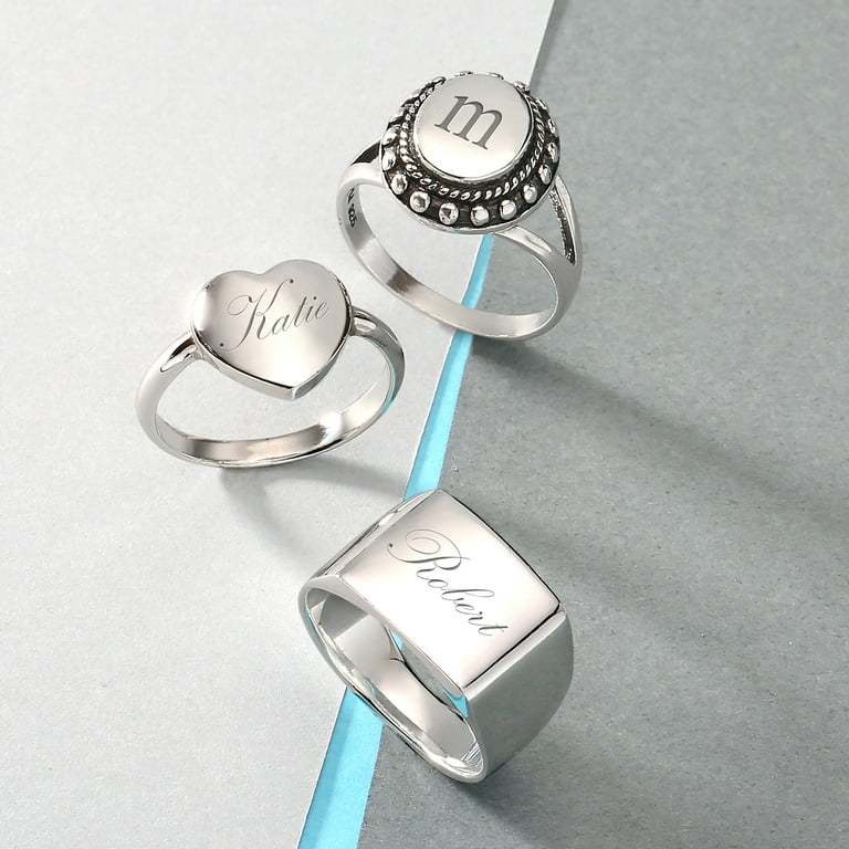 Bling Jewelry Womens Simple ABC Heart Monogram Initial Rings