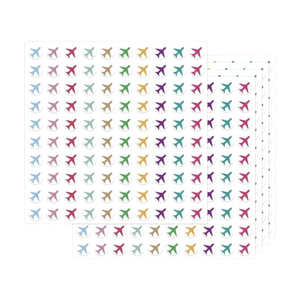 5 Hojas Pegatinas Avión Viaje Etiquetas Adhesivas Decorativas Papel Autoadhesivo Creativo para Planificadores Diarios Calendarios Indicado