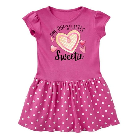 

Inktastic Pop Pop s Little Sweetie with Pink Heart Cookie Gift Baby Girl Dress