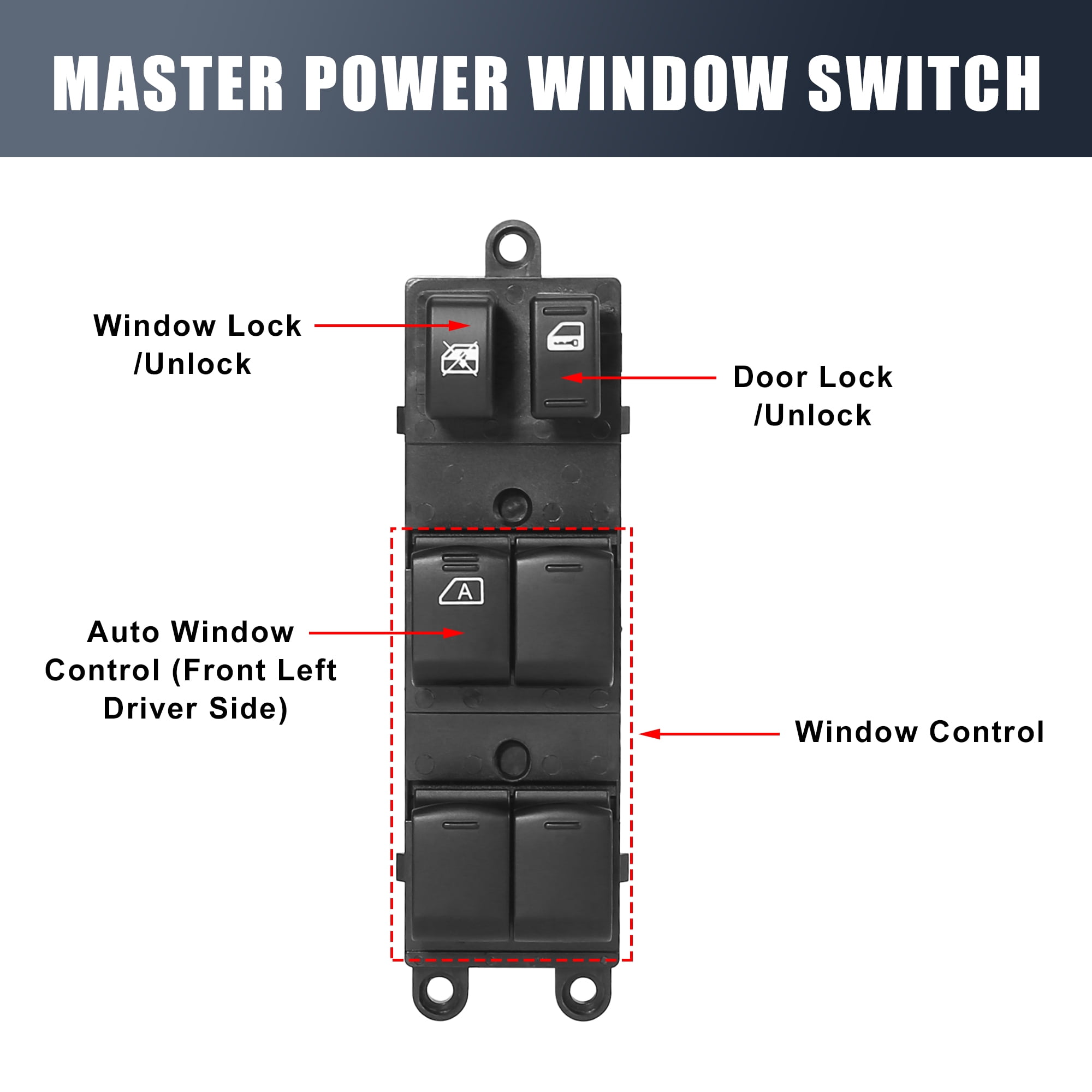 Unique Bargains Master Driver Side Power Window Switch for Nissan Frontier Xterra