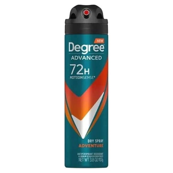Degree Men Dry Spray Antiperspirant, Adventure 3.8 Oz (Pack Of 8)