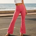 thumbnail image 5 of Mifsaly Flare Leggings for Women Plaid High Waisted Tummy Control Pants Classic Trendy Breathable Packable Workout Gym Yoga Pant, 5 of 7