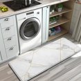 thumbnail image 3 of White Gold Geometric Marble Kitchen Rug Mat,Kitchen Runner Rugs Non Skid Washable,Decorative Kitchen Floor Mats for Kitchen,Sink,Laundry,17"x47.2", 3 of 7