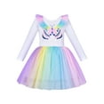 thumbnail image 1 of Robe Fille Arc-en-Ciel Papillon Brodé Manches Longues Robe de Soirée 4 Ans, 1 of 6