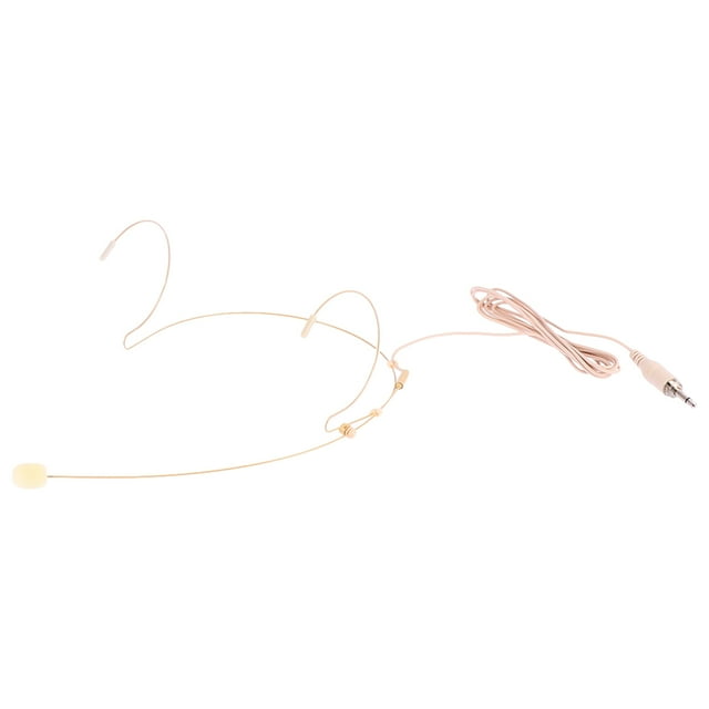 Shisuyan Headwear Wired Headset Microphone Vocal Condenser Mic Voice Amplifier Speaker Mic for Singing Teaching Lectures - Screw Thread (Beige)