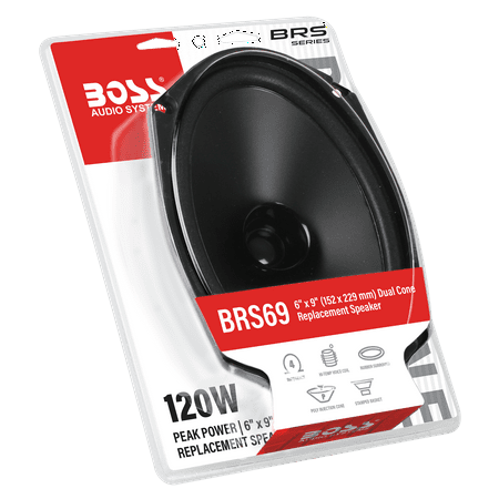 BOSS Audio Systems BRS69 6” x 9” Replacement Car Speaker, 120 Watts, Full Range