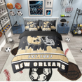 thumbnail image 2 of Erosebridal New Orleans Soccer City Bed in a Bag Queen size, American Football Bed Set, Vintage Rugby Reversible Comforter Sets, Microfiber Room Decorative, 7pcs, 2 of 6