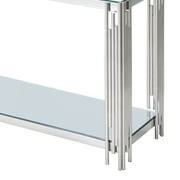 !nspire Collection Contemporary Metal Console Table, Silver