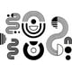 thumbnail image 1 of Calcomanías de pared minimalistas bohemias Calcomanías y murales de pared geométricos negros arqueados Calcomanías de pared, 1 of 8