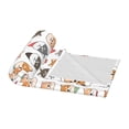 thumbnail image 5 of ZNDUO Shiba Dog Cartoon Doodle Pattern Pattern Thickening Blanket, Fluffy Soft Cozy Flannel Throw Blankets, 60"x50" Inches, 5 of 8