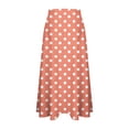 thumbnail image 6 of Summer Maxi Skirts for Women Satin Fashion Boho Long Skirt Trendy Floral High Waist A Line Beach Skirt Vacation Outfit Orange S, 6 of 7