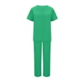 thumbnail image 5 of Nmnitkp Nurse Uniforms Women Set,Natural Uniforms Women's Cool Stretch V-Neck Top and Cargo Pant Scrub Set with Regular and Small Sizes Green,2XL, 5 of 7