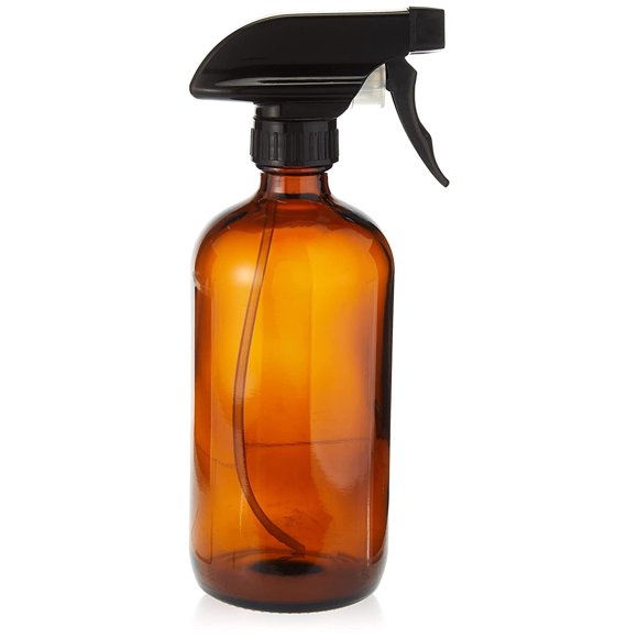 Botella pulverizadora Sally's Organics de vidrio ámbar 500 ml con gatillo negro