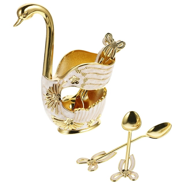 1 Ensemble de Support de Cuillère à Café Cuillère à Dessert Base de Cygne Support de Cuillère à Crème Glacée