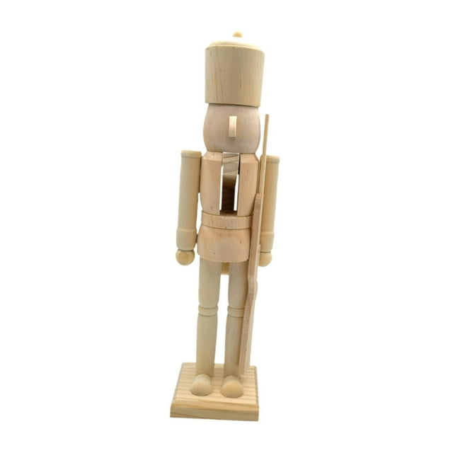 braveheart DIY Unpainted Doll Puppet Creative Gift For Children To Showcase Artistic Talents During Christmas Unfinished Nutcracker Style D