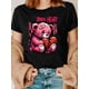 thumbnail image 1 of Camiseta con estampado de corazón roto y abrazo de oso rosa para San Valentín, camiseta informal de manga corta con cuello redondo para mujer, para adultos, hombres, mujeres, adolescentes, jóvenes., 1 of 6