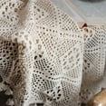 thumbnail image 3 of Topumt Beige Lace Tablecloth Crochet Dining Tablecloth Elegant Floral Tablecloth Handmade Table Cloth, 3 of 8