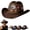 Brown, variant on 250th Anniversary Patriotic Cowboy Hat – USA Flag Eagle Embroidered Western Hat for Men & Women, Adjustable Classic American Cowboy Hat for Rodeo, Parade, and Everyday Wear