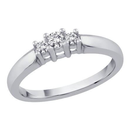3 Diamond Anniversary Band 1/4 ct. in 14K White Gold (Best, G-H Color, SI2-I1 (Best Color Clarity For A Diamond)