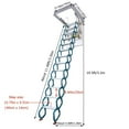 thumbnail image 3 of PreAsion Hidden Telescopic Folding Ladder Attic Pull Down Ceiling Ladder Stairs 13 Steps Al-Mg Alloy Blue + White, 3 of 21