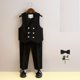 thumbnail image 5 of Chaleco para bebés de 1 año, pantalones, pajarita de flores, 4 Uds., vestido de cumpleaños para niños, traje de fotografía Beaufitul, conjunto de esmoquin Formal para boda para niños, 5 of 5