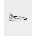 thumbnail image 2 of Cora Jewellery 1.5CT Delicate Oval Moissanite Hidden Halo Engagement Ring For Women, 10K White Gold, 2 of 7