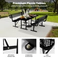 thumbnail image 2 of AwayHome 6FT Metal Patio Picnic Tables with Umbrella Hole Thermoplastic Coated Commercial Rectangular Picnic Table, Surface Mounted, Black, 2 of 7