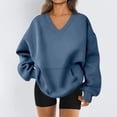 thumbnail image 3 of Sweatshirts for Women Trendy, Comdrip Womens Oversized Sweatshirts Fall Winter Tops Long Sleeve Shirts Loose Fit Winter Outfits Clothes 2025 Womens V Neck Sweatshirt Sky Blue S, 3 of 9