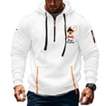 thumbnail image 2 of SERTG Men's Cargo Hooded Sweatshirt Winter Christmas Print Long Sleeve Half Zip Multiple Pockets Warm Comfortable Casual Top Men's Christmas Tops(White,5XL), 2 of 4