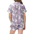thumbnail image 4 of Easter Pajamas Kids Girl Short Satin Pajamas Set Pulloverr Sleepwear Set Trendy Fashion Cothes #Z04 12-13 Years, 4 of 5