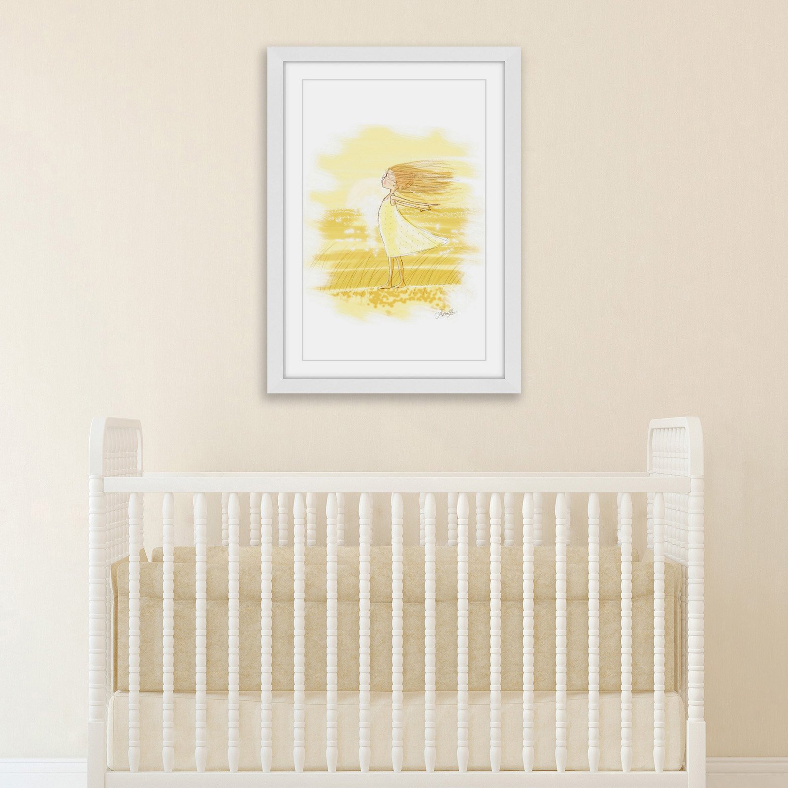 "Wind Girl" Framed Painting Print