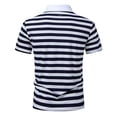 thumbnail image 6 of Men's Muscle Fit Golf Shirt Vintage Striped Soft Stretch Jersey Tee Color Block Collared Short Sleeve T-Shirts Athletic Slim Fit Summer Casual Beach Tops Lightweight, 6 of 9