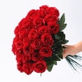 thumbnail image 4 of EONQY Artificial Flowers Roses, Artificial Silk Flowers Realistic Roses Bouquet Long Stem for Home Wedding Decoration Party (Deep red), 4 of 5