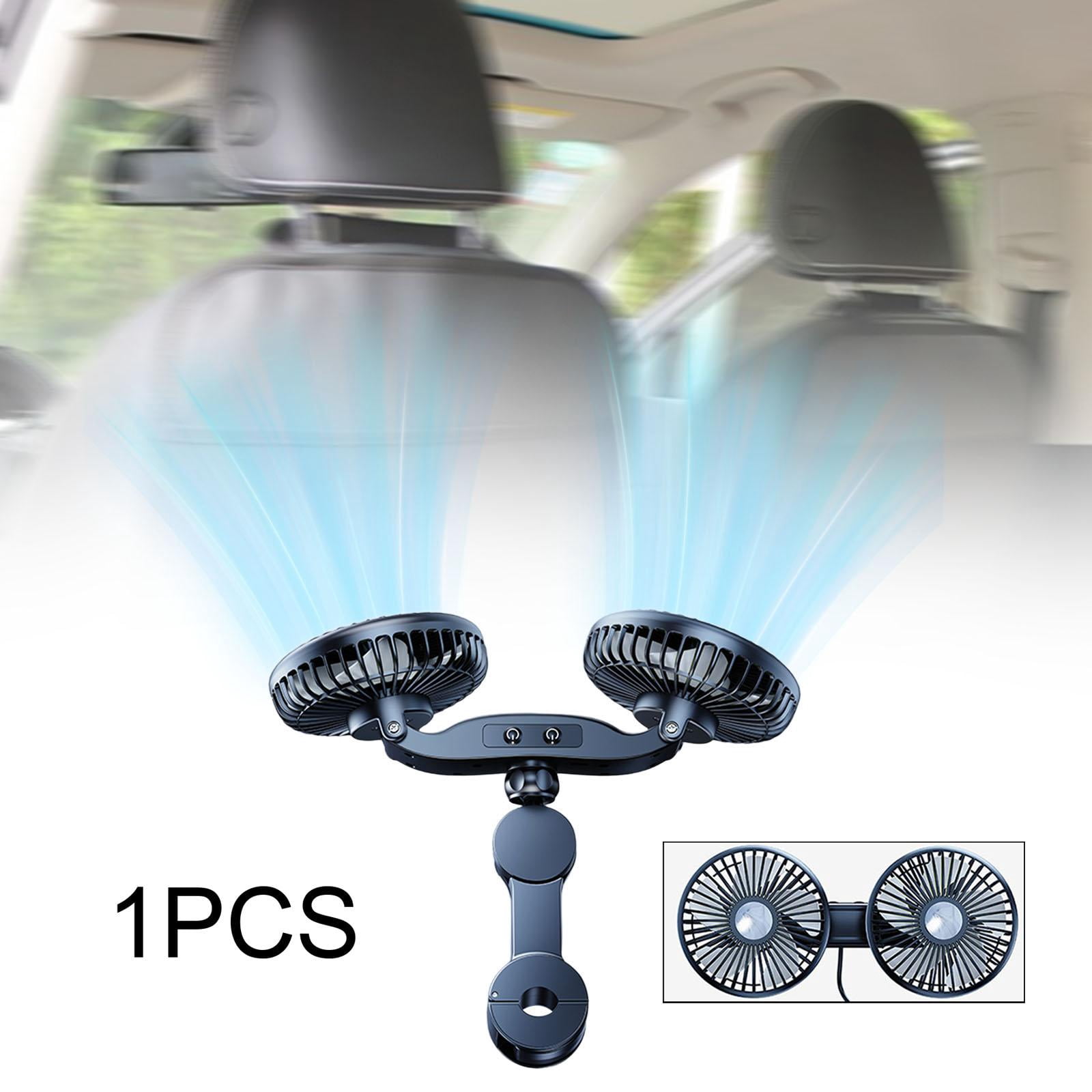 Dickly Car Fan for Backseat Double Headed Fan USB Fan Adjustable SUV RV Sedan Universal