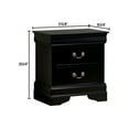 thumbnail image 4 of CoSoTower 1Pc Nightstand Black Louis Philippe Solid Wood English Dovetail Construction Antique Nickle Hanging Pulls, 4 of 9