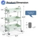 thumbnail image 4 of OLIXIS Carro rodante utilitario de 3 niveles con ruedas con cerradura, estante de almacenamiento móvil de metal, organización para sala de estar, baño y lugares estrechos, verde pálido, 4 of 7