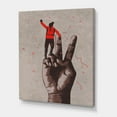 thumbnail image 3 of Designart Victory Sign With Man With Arm Raised Canvas Wall Art, 3 of 4