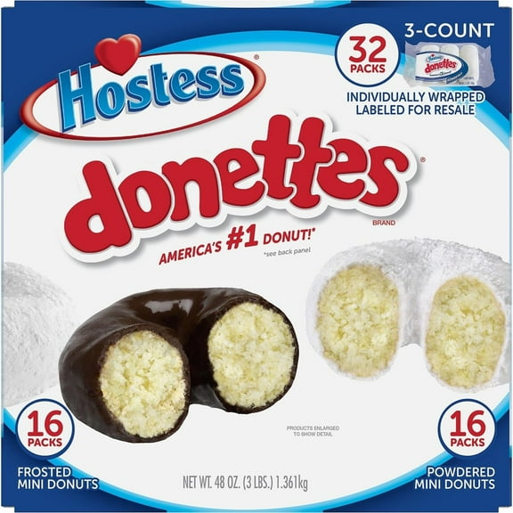 Hostess Mini Powered Donettes and Frosted Chocolate Donettes (1.5 oz. 36 pk.)