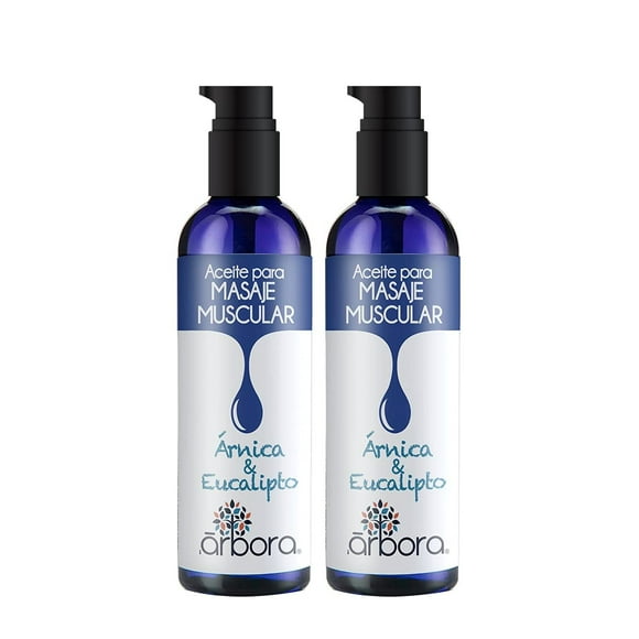 Aceite de Masaje Árbora Árnica con Eucalipto y Menta para Relajación Muscular 2 Pack