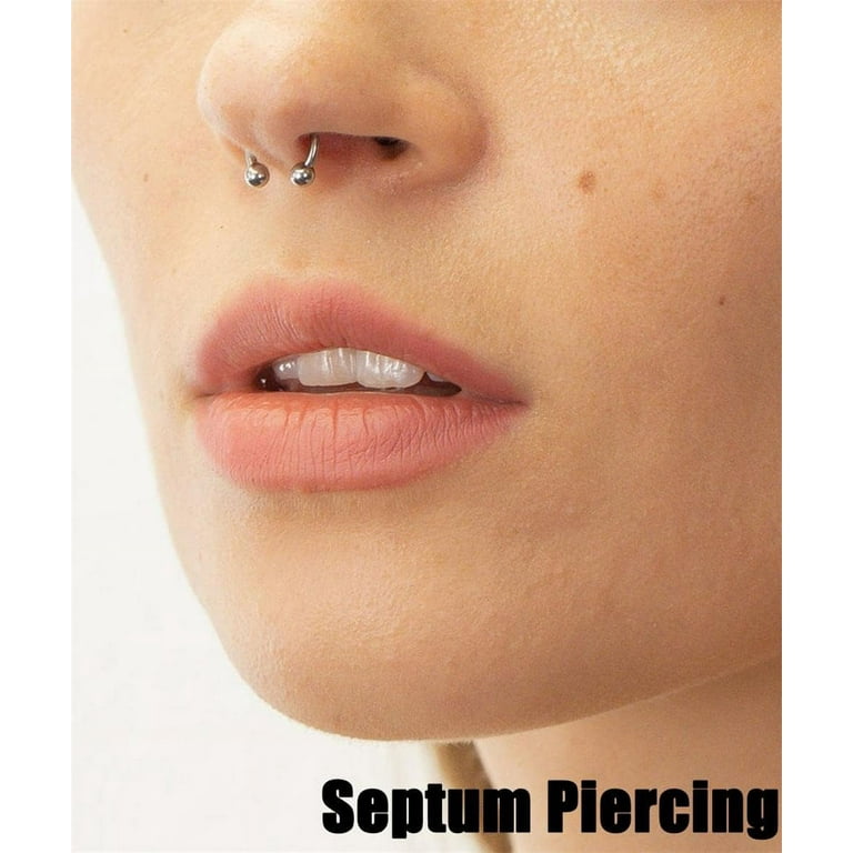 16G Horseshoe Septum Nose Rings Black 7 Pairs in Different Sizes Hypoallergenic 316L Surgical Steel Jewelry for Multiple Piercings