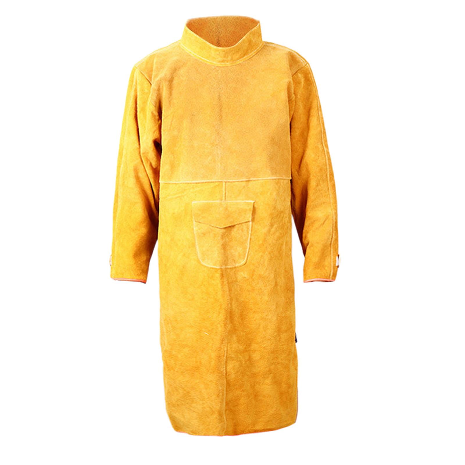 Color : Yellow, Size : 100cm Anti-Splash and Anti-Scald Welding apron Cowhide Electric welding apron Steel Smelting Electric Welding Work Clothes